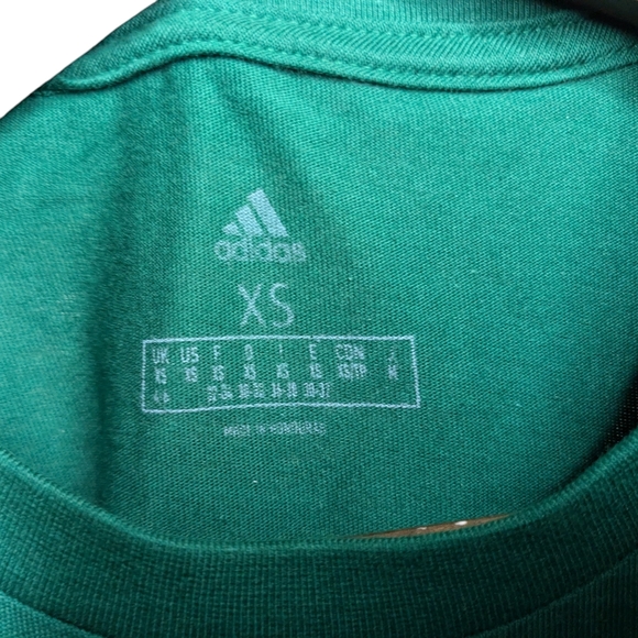 Adidas Forest Dark Green Long Sleeve Cotton Tee Shirt Womens Size XS NWT - Picture 7 of 8